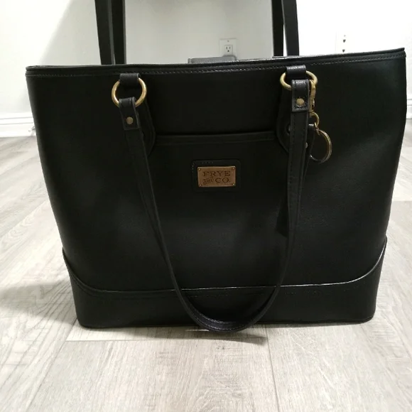 Black Leather Tote Bag - Picture 1 of 4